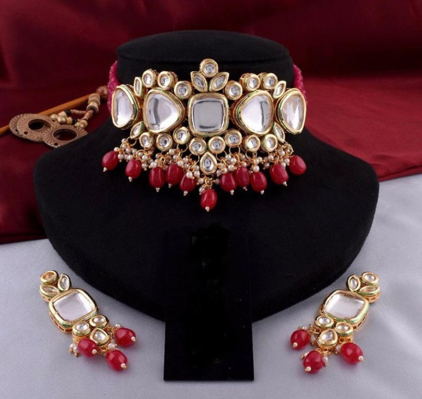 Red stone sale jewellery set